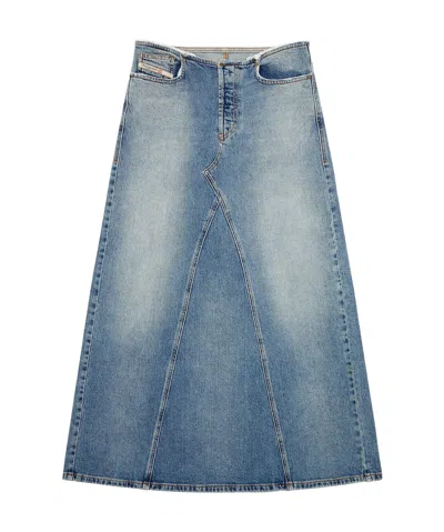 DIESEL DIESEL DE-PAGO-S PANELLED MAXI DENIM SKIRT