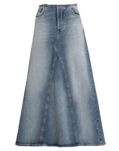 Diesel De-pago-s Woman Denim Skirt Blue Size 24 Cotton, Elastane