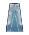 Diesel De-pago-s4 Denim Maxi Skirt In Blue