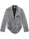 Diesel Blazer In Distressed Prince Of Wales Denim In E7240