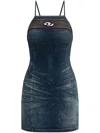 Diesel Fitted Mini Dress With Thin Straps In Blue