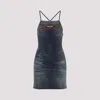 Diesel Fitted Mini Dress With Thin Straps In Denim