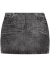 Diesel Miniskirt In Tailoring Pinstripe Denim In 02 Dark Grey