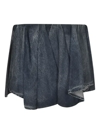 Diesel De-ria-fsg Denim Mini Skirt In Blue