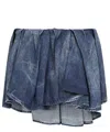 Diesel De-ria Asymmetric Denim Mini Skirt In Blue