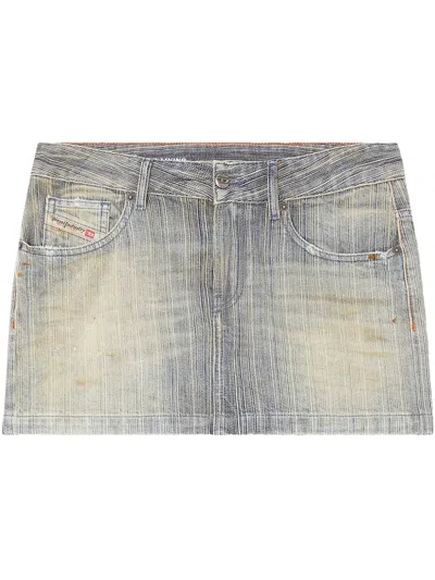 Diesel De-ron Denim Skirt In Blue