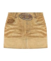 Diesel Denim Skirt With Front Cut-out Detail In Nude