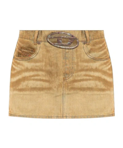 DIESEL DIESEL DE-RON-FSF OVAL D LOGO PLAQUE MINI SKIRT