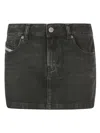 Diesel Mid-rise Denim Miniskirt In Black