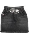 Diesel Mini Skirt In Denim In Schwarz