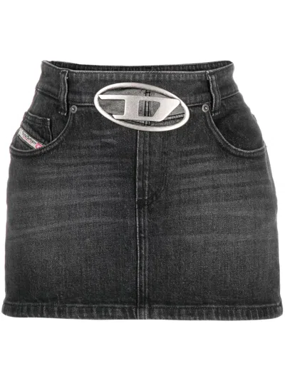 DIESEL DE-RON S2 LOW-RISE DENIM MINISKIRT
