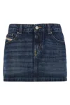 Diesel Logo Detailed Denim Mini Skirt In Blue