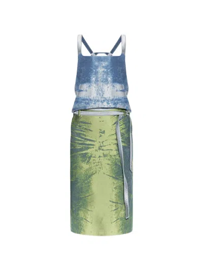 Diesel De-sanat-fsi Midi Dress In Green