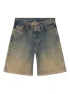 Diesel Shorts In Fluid Shaded Denim In Blue