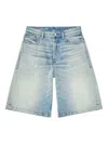 Diesel De-sire Light-wash Denim Shorts In Blue