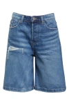 Diesel Faded Blue Denim Bermuda Shorts In Blue