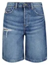 Diesel Faded Blue Denim Bermuda Shorts In Blue