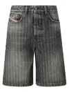 Diesel De-sire-short Herringbone Denim Shorts