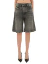 Diesel De-sire-short Herringbone Denim Shorts