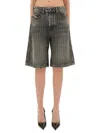 Diesel De-sire-short Herringbone Denim Shorts