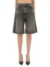 Diesel De-sire-short Herringbone Denim Shorts