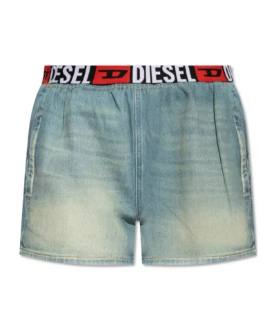 Diesel De-skep-s Denim Shorts In Green