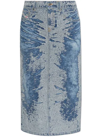 Diesel De-skye-s Maxi Skirt In Blue