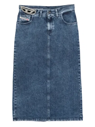 Diesel De-skye-s1 Midi Skirt In Blue