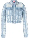 Diesel Ripped Denim Jacket In Blue