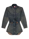 Diesel Denim-inspired Mini Dress With Button-down Front In Multi