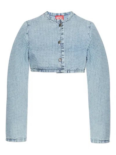 Diesel De-terri-s Denim Jacket In Animal Print