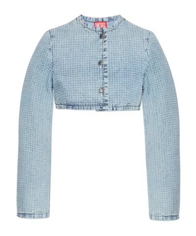 Diesel De-terri-s Denim Jacket In Animal Print