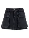 Diesel Women De-ton Denim Skirt In Black