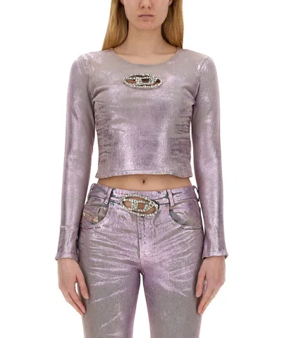 Diesel De Top1 Fse Crop Top In Pink