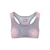 Diesel De-toppy-fsd Denim Cropped Top With Rhinestones