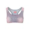Diesel De-toppy-fsd Denim Cropped Top With Rhinestones In Multicolor