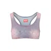Diesel De-toppy-fsd Denim Cropped Top With Rhinestones In Multicolor