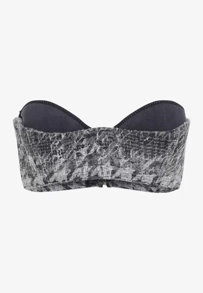 Diesel De-toppys Strapless Cropped Top In Gray