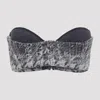 Diesel De-toppys Strapless Cropped Top In Gray