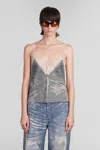 Diesel Dévoré Denim De-tre Top In Blue