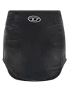 Diesel Black Denim And Jersey De-vany-s Miniskirt In Black