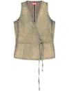 Diesel `de-vern` Denim Top In Brown