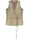 Diesel `de-vern` Denim Top In Brown