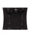 Diesel De-ville-d Denim Strapless Top In Black