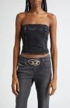 Diesel ® De-ville Denim Tube Top In Black/ Denim