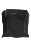 Diesel De Ville Strapless Denim Top In Black/denim