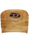 Diesel Beige Solid Strapless Top