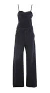 Diesel Black Jeans With Overalls And D Logo Plaque On The Front In Blue