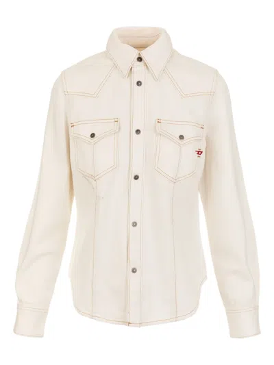 Diesel De-waves Chest-pocket Shirt In Neutral