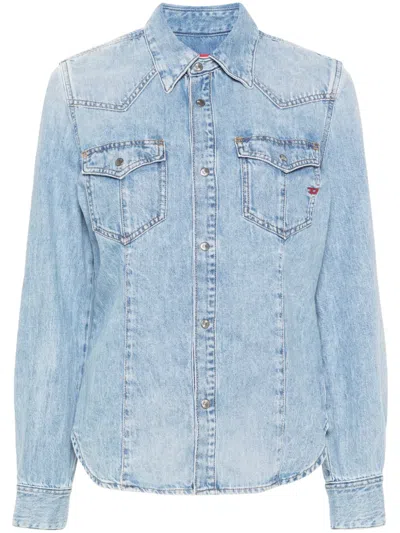 Diesel De-waves Shirt Made Of Denim. In Navy